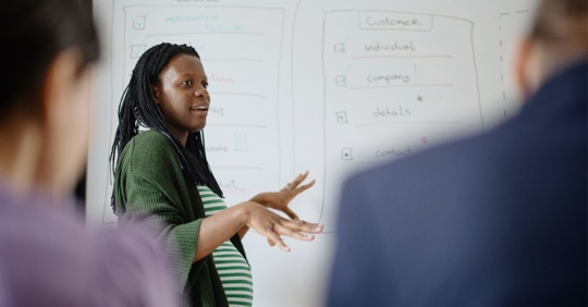 Pregnant woman at work